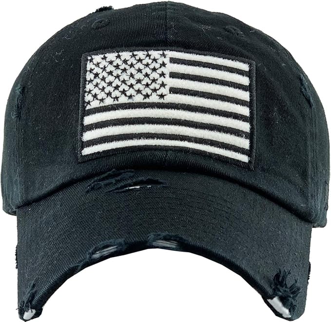 KBETHOS Flag USA America Military Thin Blue Line Thin Red Line Vintage Distressed Baseball Cap Dad Hat Unisex Adjustable…