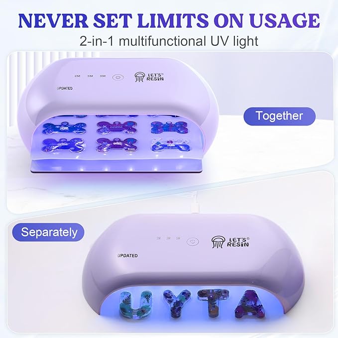 LET'S RESIN UV Light Advanced, Two-Sided Longer time Setting UV Lamp - Image 3