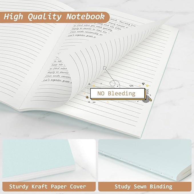 Journaling Notebooks A5 College Ruled Notebook 32 Pack Lined Small Kraft - Image 3