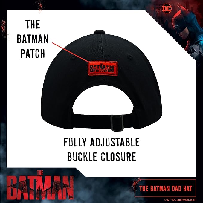 DC Comics The Batman Dad Hat, Adult Baseball Cap with Flat Brim, One Size