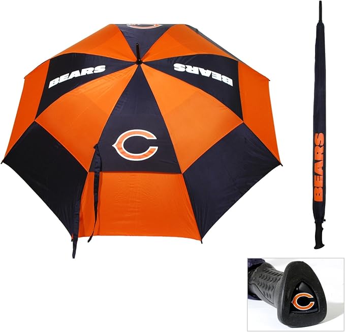 Team Golf NFL San Francisco 49ers Golf Umbrella 62" Golf Umbrella with Protective Sheath, Double Canopy Wind Protection Design, Auto Open Button