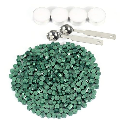 Yoption 360Pcs Metallic Green Sealing Wax Beads, Hexagon Wax Seal Beads - Image 3