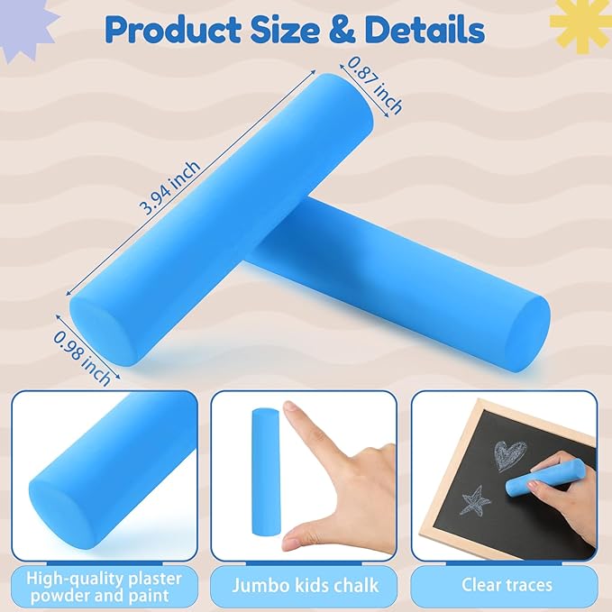 Fulmoon 40 Pcs Jumbo Sidewalk Chalk - Image 2
