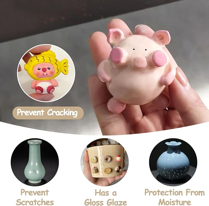 Air Dry Clay Glaze 100ml, Matte Varnish - Image 3