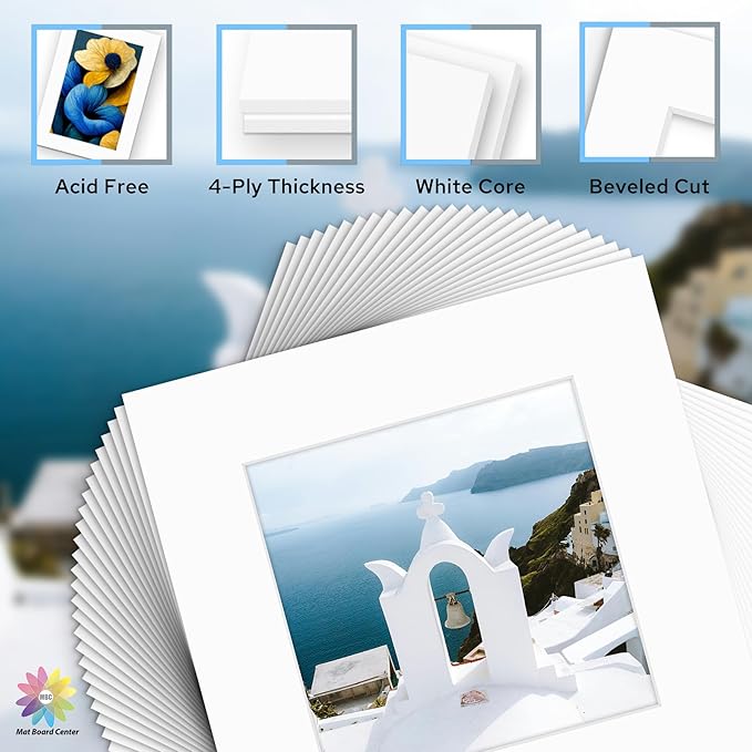 Mat Board Center, 12x12 for 8x8 White Mat Kit - Image 3