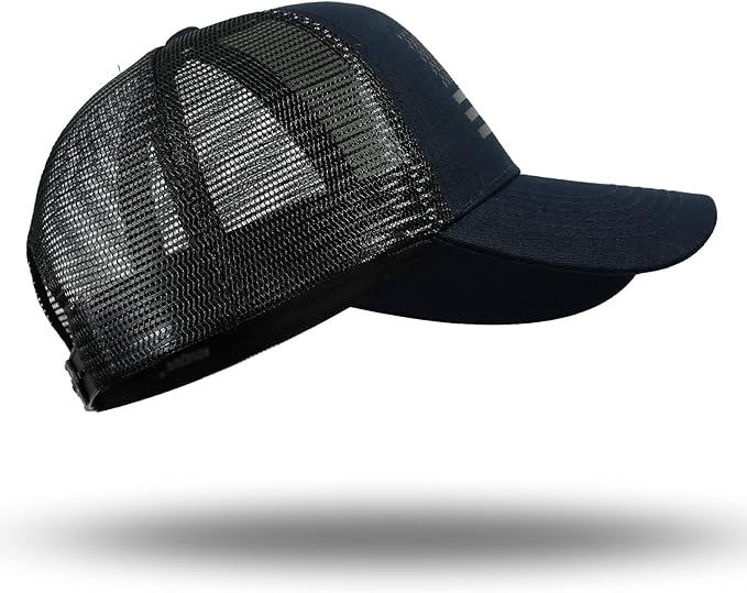 American Flag Trucker Hat - Snapback Hat, Baseball Cap for Men Women - Breathable Mesh Side, Adjustable Fit - for Casual Wear
