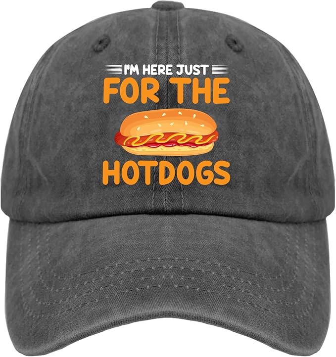 I'm JUST HERE for The Hotdogs Hats for Men Baseball Caps Trendy Washed Workout Hats Light Weight