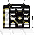 Geyee 34 Pcs Magnetic Baseball Lineup Board for Coach, Erases Easily Magnetic Dugout Board Softball Coaching Board with 30 Lineup Cards 2 Snap Hooks and Marker Pen