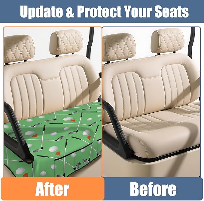 Golf Cart Seat Covers, Golf Cart Seat Towel Blanket for 2-Seat Golf Carts, Breathable Golf Cart Seat Cushions Golf Club Car Accessories 51'' x 31''