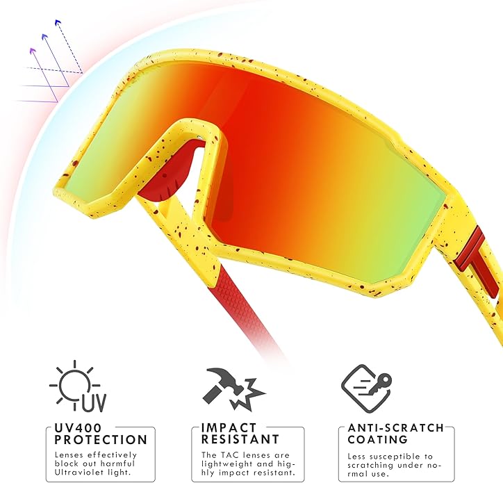 MVPTGRS Youth Baseball Sunglasses for Boys Girls Age 8-14 TR90 Frame Kids Sport Sunglasses for Softball Cycling Baseball Golf