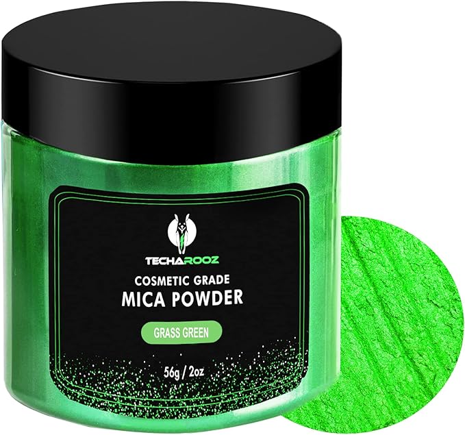 Grass Green Mica Powder for Epoxy Resin 56g / 2oz. Jar by TECHAROOZ