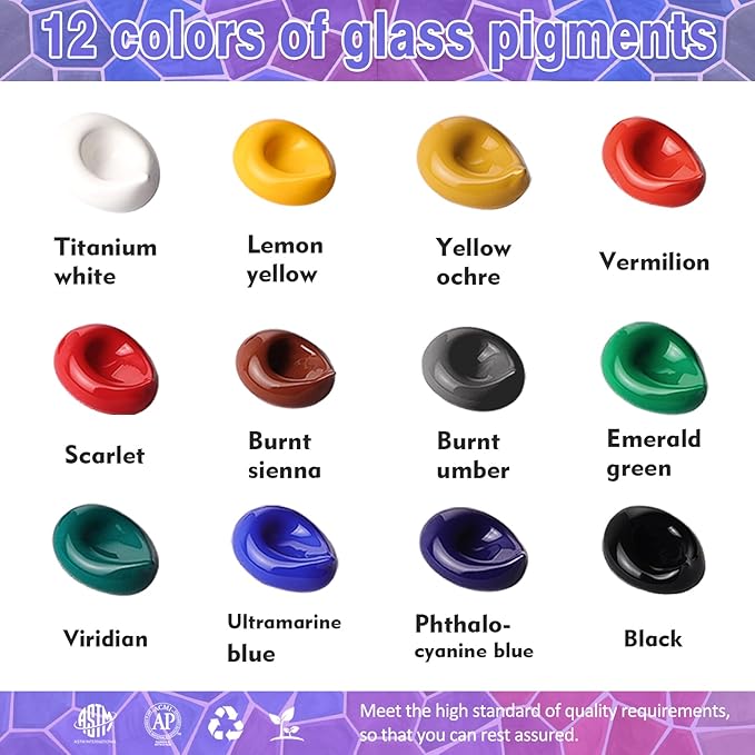 Colorful Acrylic Glass Paint Set - Image 2