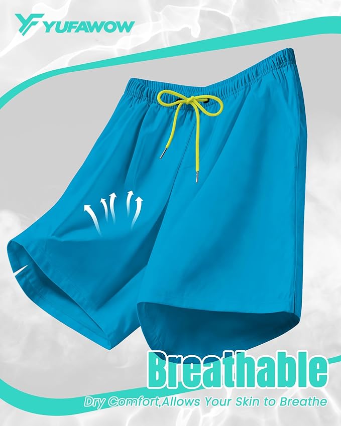 9 Inch Men Swim Trunks with Mesh Lining Quick Dry Breathable Pockets for Summer Beach Cruise Water Park Gym Running