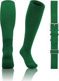 QBK 2T/3T/4T/5T Toddler Baseball Socks And Belt Youth Softball Tee Ball Combo Set for Boy Girl (1 Pairs of Socks & 1 Belt)
