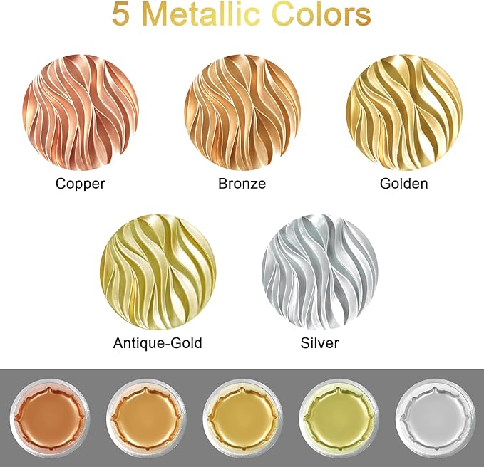 Renfio Metallic Pigment Powder, 5 Colors Gold Mica Powder - Image 2