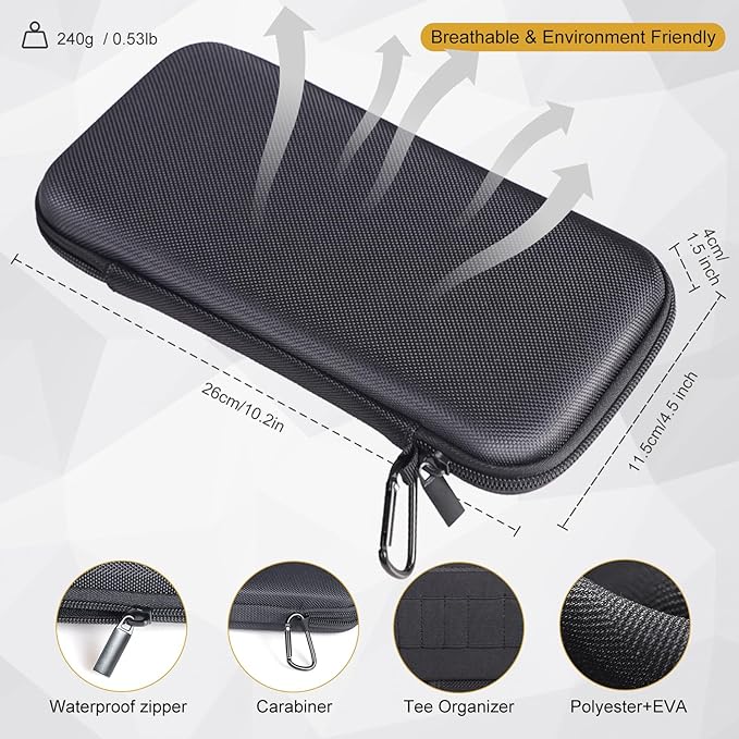 Golf Glove Holder Case for Accessories with Removable Glove Shaper Portable Golfer Gifts for Men & Women Caddy Organizer Case with Storage Slots for Divot Tools, Tees & Ball Markers
