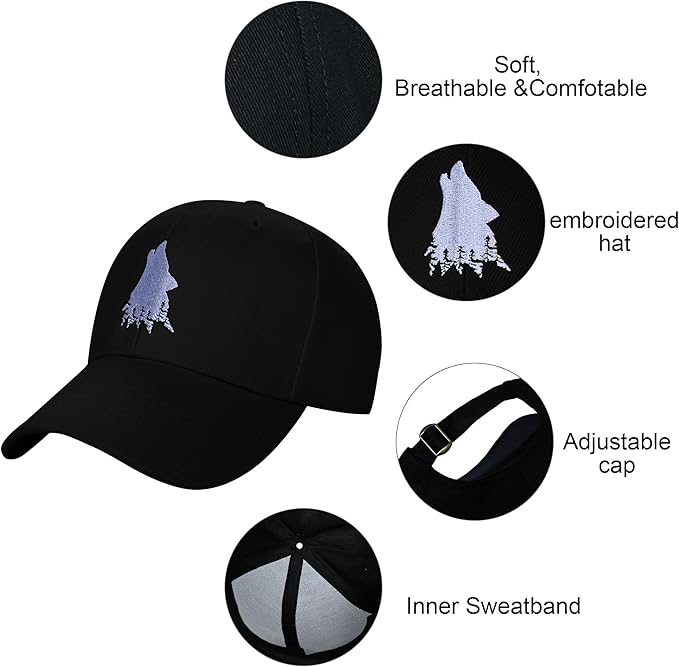 Embroidered Baseball Cap for Women Men Adjustable Baseball Hat Black Baseball Cap Trucker Hat