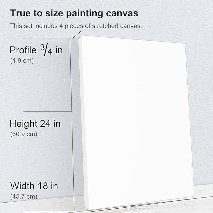 PHOENIX 18x24 Inch 4 Pack Artist Canvas - Image 2