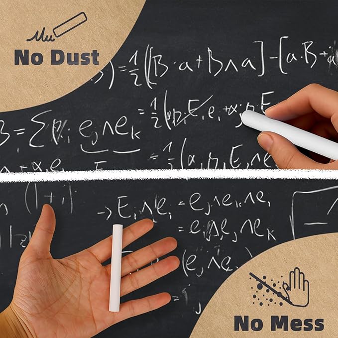 Dustless White Chalk 100PCS, Non-Toxic Classroom Chalks - Image 2