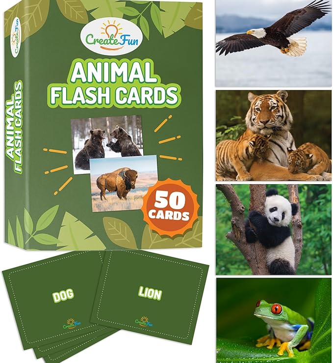 50 Animal Flash Cards by CreateFun