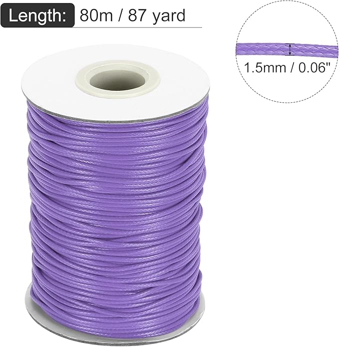 MECCANIXITY Waxed Cord 1.5mm Waxed Thread 87 Yard Wax String Leather Cord - Image 2