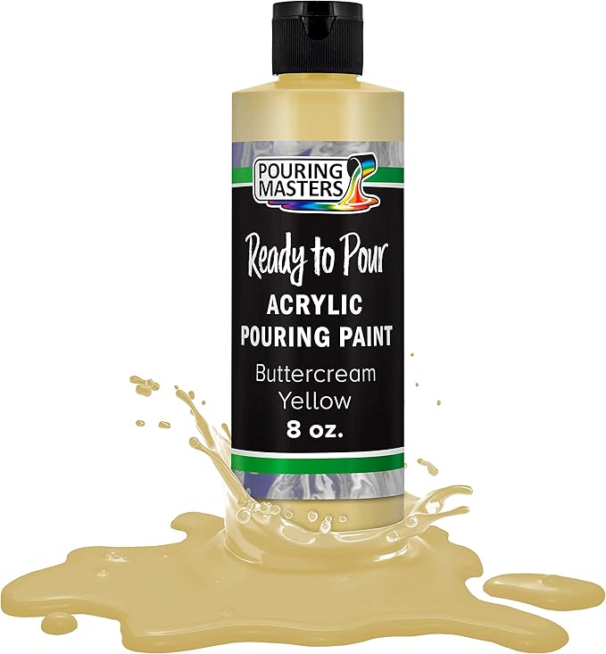 Pouring Masters Buttercream Yellow Ready to Pour Acrylic Pouring Paint by USArtSupply