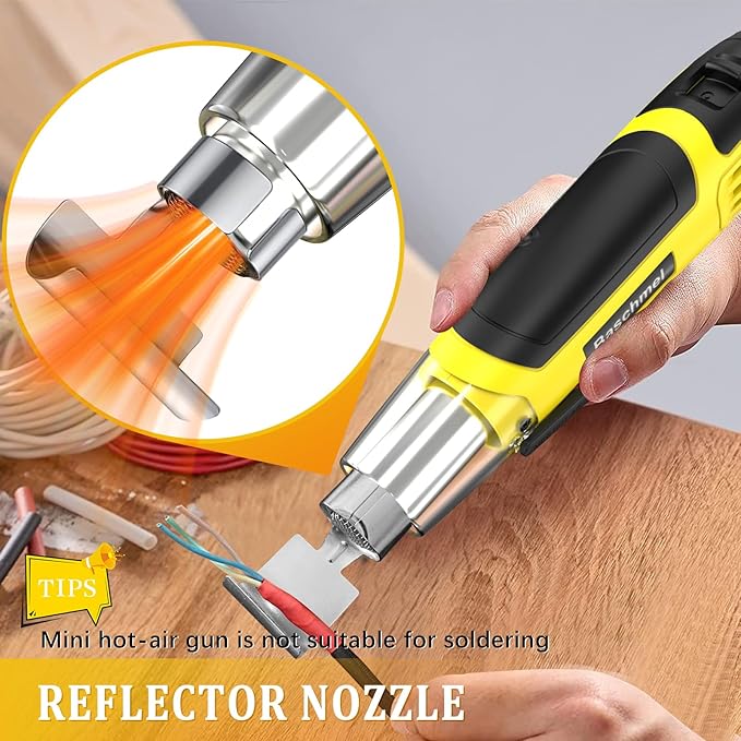 Mini Heat Gun, 500W 2-Temp 662°F-932°F Fast Heat Hot Air Gun - Image 5