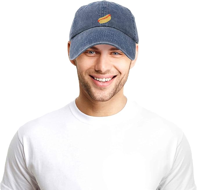 DALIX Hot Dog Hat Embroidered Mens Womens Baseball Cap