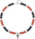 QINJIEJIE Baseball Necklace for Men Glitter Bling Rhinestone Beaded Collection Necklace for Women 16/18in Inspired Sports Jewelry Baseball Chain Cool Gifts for Baseball Players Team Lovers