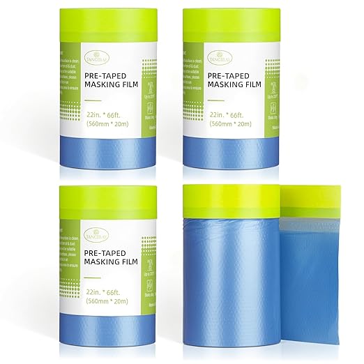 Pre-Taped Masking Film for Painting by Tangibay