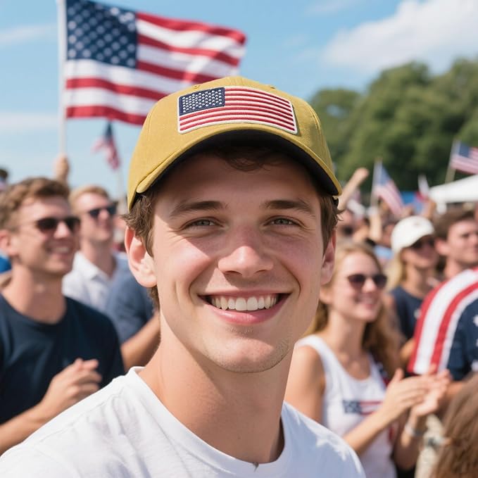 2-Pack USA Flag Hats for Men Baseball American Flag Hats for Men USA Cap USA Tactical Washed for Women