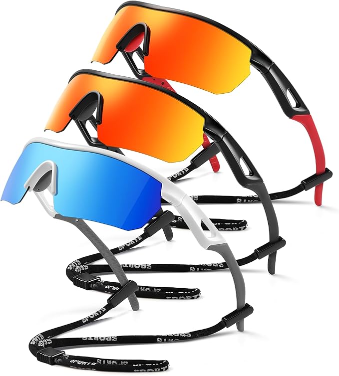 Kids Sunglasses Youth Baseball Sunglasses for Boys Girls 3-12 Polarized Softball Sports Goggles UV Protection