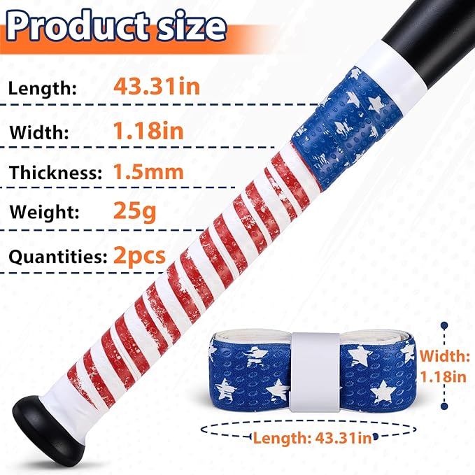 Baseball Bat Grip Tapes 1.5mm Precut and Full Adhesive Softball Grip Tape,Non-Slip Baseball Bat Wrap Tape Religious Cricket Batting Tape Replacement