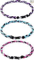 Junkin Baseball Necklaces Three Braided Rope Titanium Necklace for Fans Team Gifts Boys Men Player Softball Sports