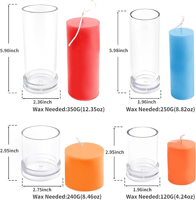 MILIVIXAY Cylinder Candle Mold Set-4PCS Pillar Candle Molds - Image 3