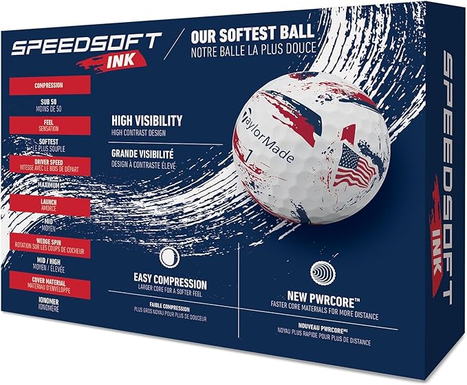 TaylorMade SpeedSoft Golf Balls, Maximum Distance with Ultra-Soft Feel, Perfect for Off The Tee and Around The Green