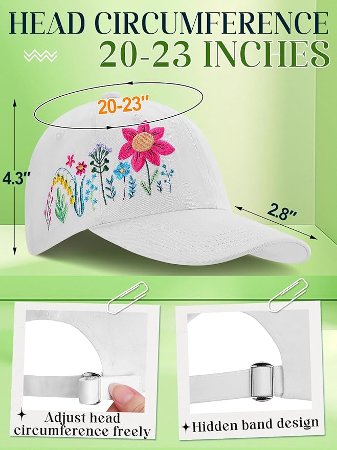 Biggun Trendy Embroidered Baseball Cap for Girls Women Men - Adjustable Soft Breathable Hats for Casual Wear