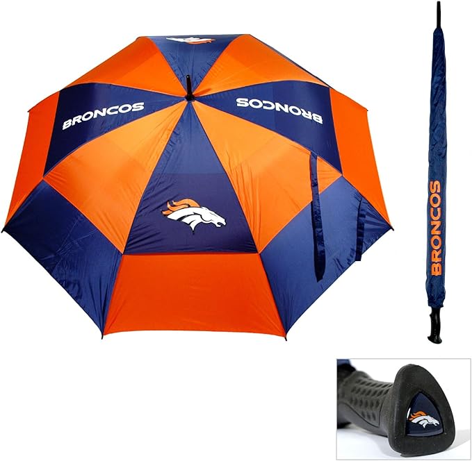 Team Golf NFL San Francisco 49ers Golf Umbrella 62" Golf Umbrella with Protective Sheath, Double Canopy Wind Protection Design, Auto Open Button