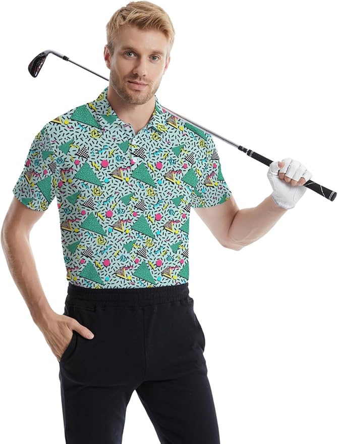 Mens Golf Shirts Golf Polo Shirts for Men Short Sleeve Polo Shirts Golf Gifts