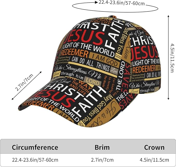Jesus Baseball Cap Christian Trucker Hat Easter Hats Religion Snapback Cap Adjustable for Women Men