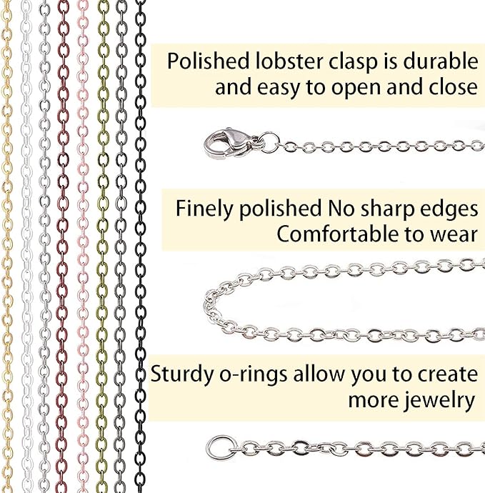 Jishi 80ft Necklace Chains Jewelry Making Chain Link Rolls Bulk 2mm - Image 3