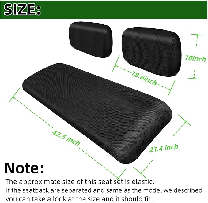 Golf Cart Seat Cover | Golf Cart Mesh Seat Cover for Yamaha G2 G9 G16 G19 G22 & Club Car DS Pre-2000, E-Z-GO Marathon Golf cart