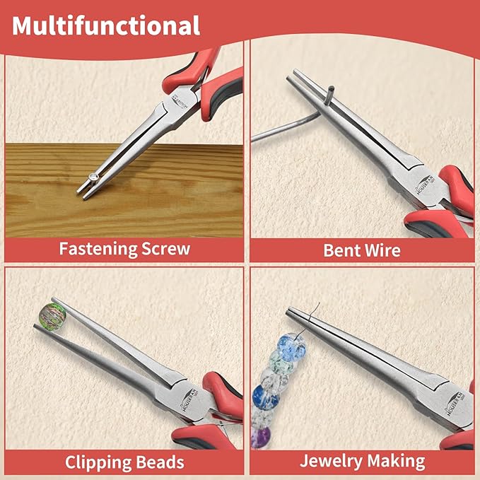 Long Needle Nose Pliers 5.5"-5 Pack Long Nose Mini Precision Pliers - Image 5