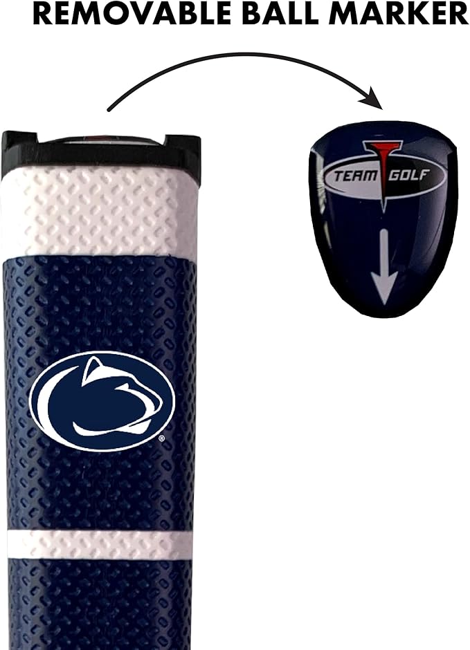 Team Golf NCAA Golf Putter Grip with Removable Gel Top Ball Marker, Durable Wide Grip & Easy to Control