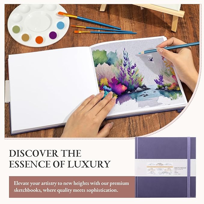 Moinchore Back to School Gifts Square Sketchbook 8 x 8 Inch Hardcover Art - Image 6