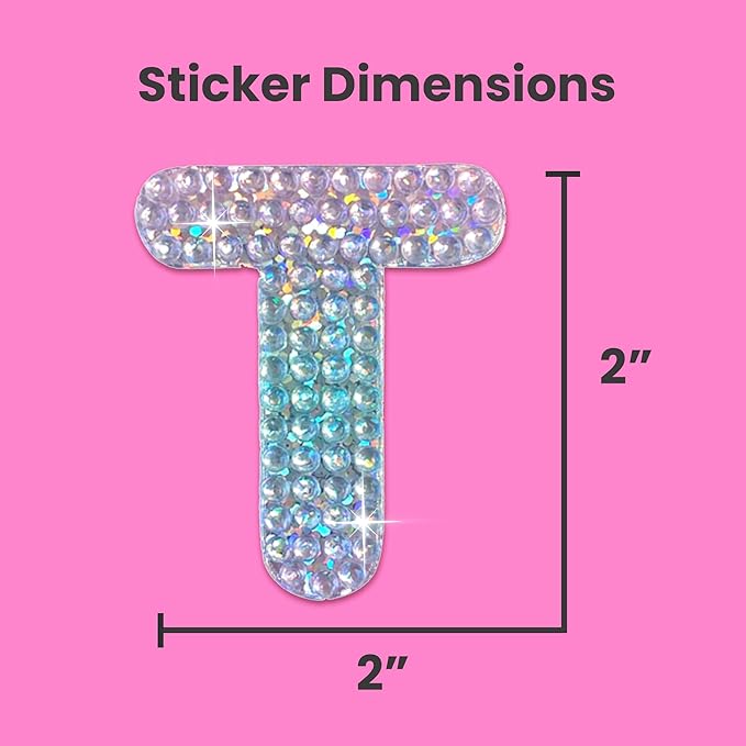 StickerBeans® Rhinestone Alphabet Letter Sticker T - Image 4
