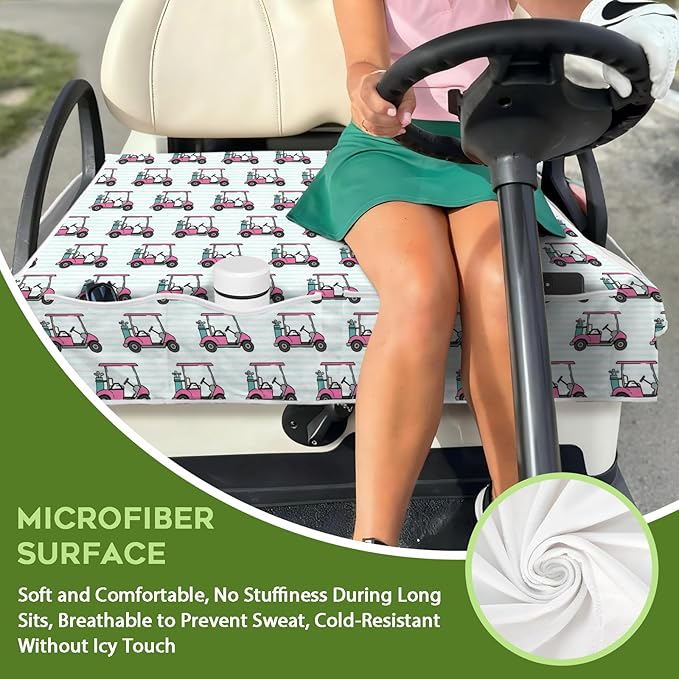 Golf Cart Seat Covers Club Car Golf Cart Accessories 4 Pockets Golf Carts Seat Towel Blanket for Men Women Golf Cart Decor