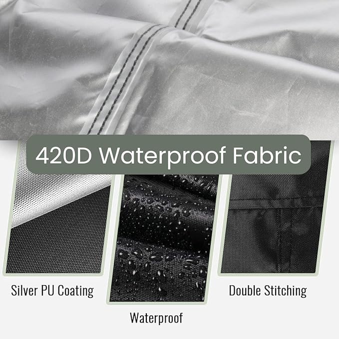 Golf Cart Cover 2/4/6 Passenger, All-Weather Protection Golf Cart Rain Covers, UV Resistant with Windproof Buckle Golf Cart Accessories (Fits for Club Car, for EZGO, for Yamaha)