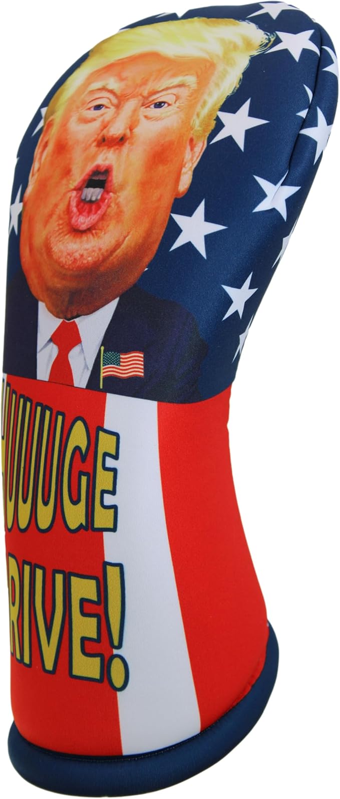 Trump Golf Driver Headcover – Funny MAGA “HUUUGE Drive” USA Patriotic Club Cover – Thick Foam Protection – Easy On/Off – Great Golf Gift by BeeJos