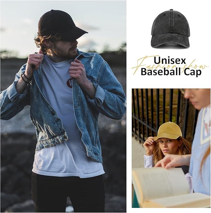 Zando Unisex Classic Baseball Caps Adjustable Sports Hats Outdoors Cotton Baseball Hat Cute Preppy Hat Golf Running Dad Hat